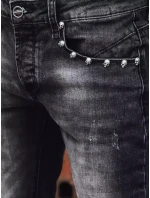 Pánske slim fit čierne džínsy FashionStreet UX3825