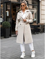 FashionStreet béžový dvojradový kabát TY5351 FashionStreet béžový dvojradový kabát TY5351