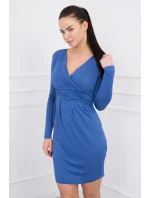 Priliehavé šaty s výrezom pod poprsím z džínsoviny