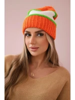 Kinga dámska čiapka K297 oranžová+zelená neón+biela Kinga dámska čiapka K297 oranžová+zelená neón+biela