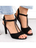 Čierne semišové sandále Sergio Leone W SK438