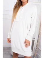 Velúrové šaty s kapucňou ecru