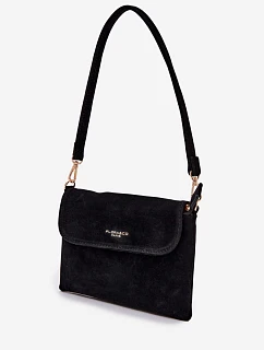 Malá Kabelka Listonoska Z Eko Semiše Černá Lucelle