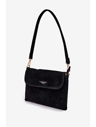 Malá Kabelka Listonoska Z Eko Semiše Černá Lucelle