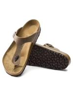 Dámske žabky Birkenstock Gizeh Oiled Leather Tabacco Brown Regular wide (0943811) dámske