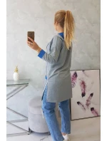 Dvojfarebná pláštenka s kapucňou nevädza + sivá