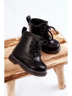 Dziecięce Botki Skórzane Z Suwakiem Czarne Omua