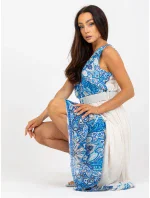 Dámske šaty DHJ SK 13128 bielej a modrej - FPrice Dámske šaty DHJ SK 13128 bielej a modrej - FPrice