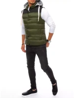 Pánska vesta s kapucňou zelená FashionStreet TX3935