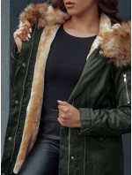 Dámska zimná bunda s kapucňou AVENA II zelená FashionStreet TY4512