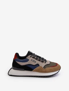 Sneakersy Męskie Big Star NN174320 Memory Foam System Beżowo-Niebieskie