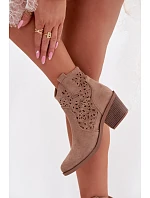 Dámske kovbojské čižmy HY61-8012 beige - S.Barski