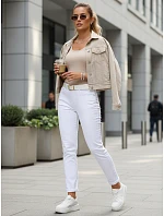 Dámske džínsy s vysokým pásom a opaskom Mom Fit white FashionStreet UY2924