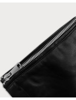 Čierna dámska bunda ramoneska s golierom J Style (11Z8109)
