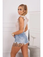 Blúzka s volánikmi béžová