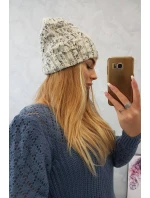 Fleecová čiapka Roksana K209 ecru+grey Fleecová čiapka Roksana K209 ecru+grey