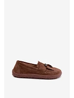 Mokasíny Barefoot z prírodnej semišovej kože Zazoo 10220, hnedé Mokasíny Barefoot z prírodnej semišovej kože Zazoo 10220, hnedé