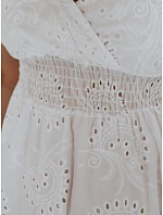 Bavlnené maxi šaty bez ramienok biele FashionStreet EY2679 Bavlnené maxi šaty bez ramienok biele FashionStreet EY2679