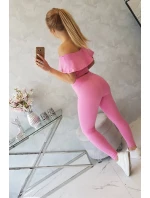 Sada s volánikom svetlo ružová