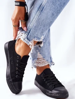 Damskie Klasyczne Trampki Czarne Omerta