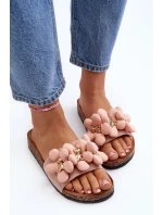 Klapki Damskie Z Ozdobami Różowe Bunlia