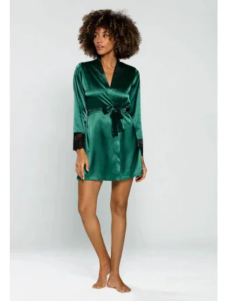 Dámsky župan Housecoat Hailey tmavo zelená - DKaren