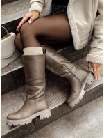 Dámske dlhé hnedé topánky KICKBOOT FashionStreet ZY0500