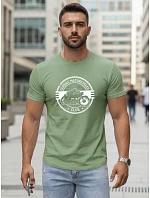 Pánske bavlnené tričko s potlačou motýľa svetlozelené FashionStreet NX5088R Pánske bavlnené tričko s potlačou motýľa svetlozelené FashionStreet NX5088R