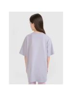 Dievčenské tričko oversize s potlačou 4F 4FJRSS25TTSHF2646-25S
