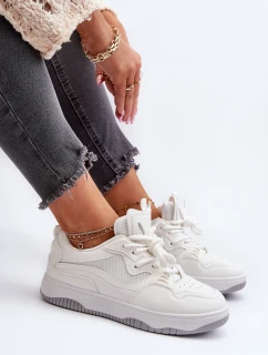 Sneakersy Damskie Na Platformie Białe Etnaria