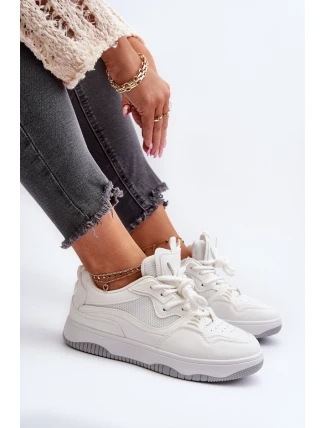 Sneakersy Damskie Na Platformie Białe Etnaria