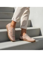Zazoo N1068 Dámske semišové nízke tenisky Dirty Pink