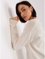 Svetlý béžový dlhý oversized sveter od RUE PARIS