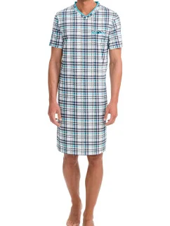 Pánska nočná košeľa 12724-253 modrobiela - Vamp