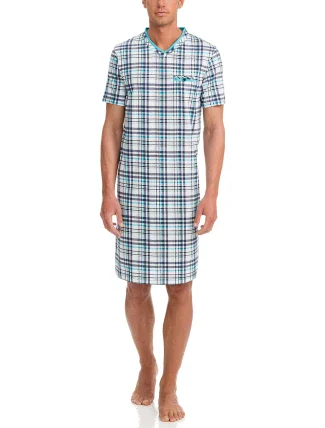 Pánska nočná košeľa 12724-253 modrobiela - Vamp