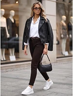 Dámske džínsy s opaskom, strih mom fit, hnedé, FashionStreet UY3127 Dámske džínsy s opaskom, strih mom fit, hnedé, FashionStreet UY3127