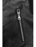 Čierna bunda ramoneska s opaskom (11Z8061)