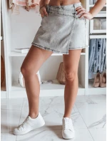 Dámska džínsová sukňa-šortky CHILL WRAP sivá FashionStreet CY0508