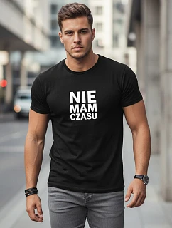 Pánske bavlnené tričko s vtipnými nápismi čierne FashionStreet NX0114R