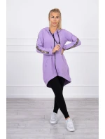 Mikina so zipsom na chrbte tmavo fialová