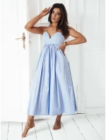 ELIENE modré bavlnené midi šaty FashionStreet EY2441 ELIENE modré bavlnené midi šaty FashionStreet EY2441