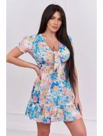 Kvetinové šaty s výstrihom do V ecru Kvetinové šaty s výstrihom do V ecru