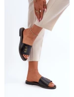 Zazoo 40384 Elegantné dámske čierne kožené žabky
