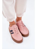 Sneakersy Damskie Na Platformie Z Eko Skóry Różowe Ediriella Sneakersy Damskie Na Platformie Z Eko Skóry Różowe Ediriella