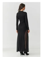 Dámske dlhé spoločenské šaty M902 Black - Makadamia Dámske dlhé spoločenské šaty M902 Black - Makadamia