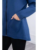 Zateplená mikina s dlhším chrbtom a vreckami z džínsoviny Zateplená mikina s dlhším chrbtom a vreckami z džínsoviny