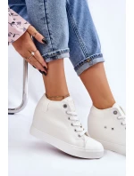 Wysokie Trampki Na Ukrytym Koturnie Big Star LL274035 Białe