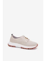 Skórzane Półbuty Damskie Z Przypinką Artiker 54C1811 Beżowe