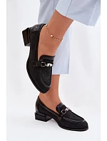 Dámské polobotky na podpatku s ozdobným detailem Černé Meliva Dámské polobotky na podpatku s ozdobným detailem Černé Meliva