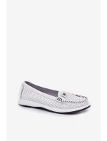 Skórzane Mokasyny Damskie S.Barski LR51-673 Białe